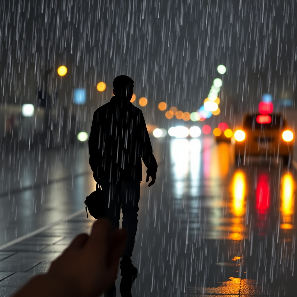 Hand in hand we walked through the rain
